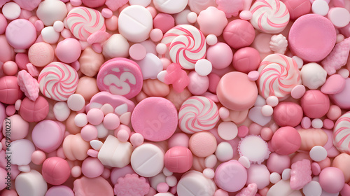 Pink and white sugar cotton candy wallpaper photo