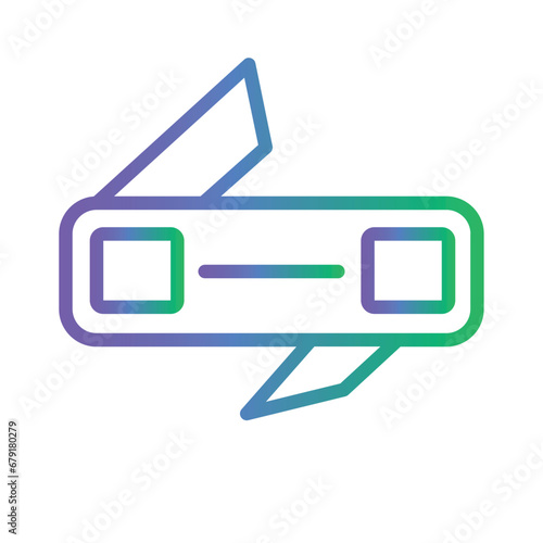 Pocket Knife Camping Gradient Outline Icon