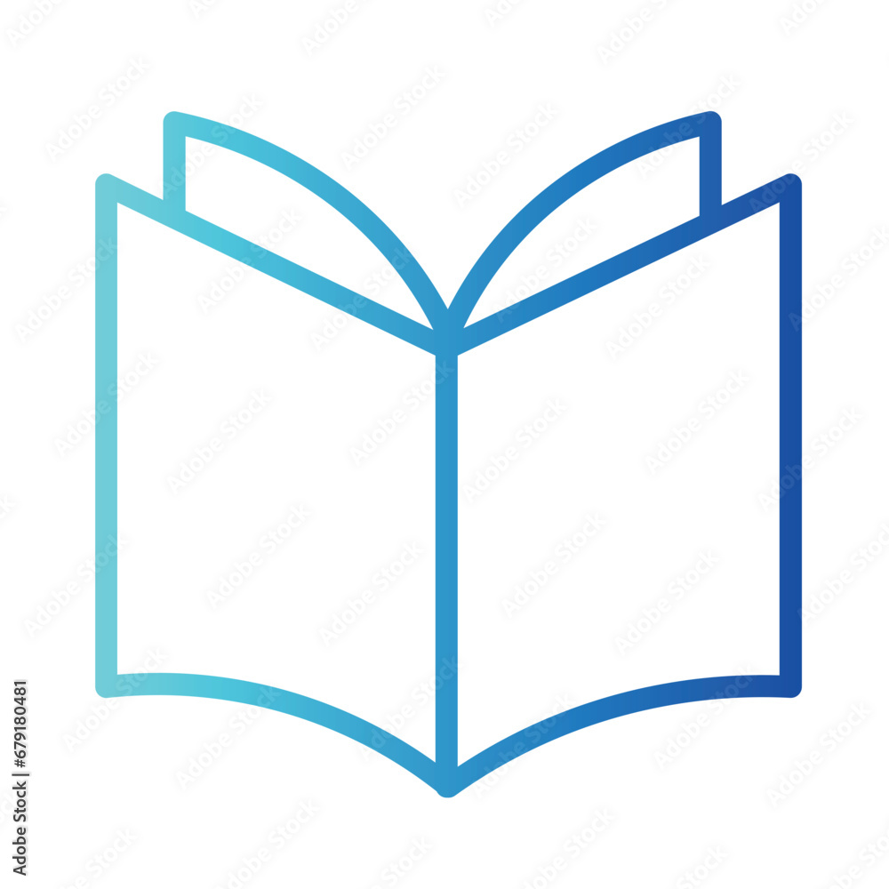 Book Library Smart Gradient Outline Icon Book Library Smart Gradient Outline Icon