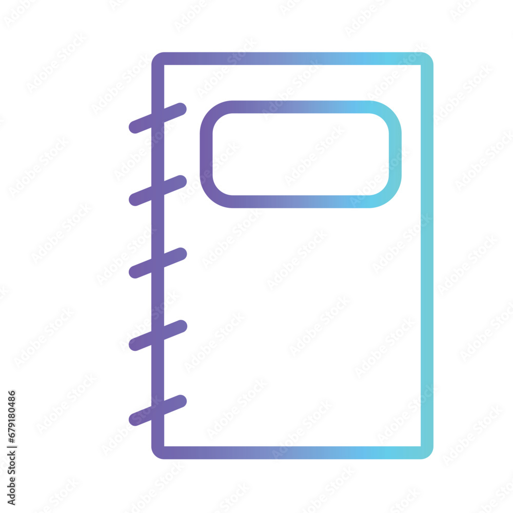Book Notebook Notepad Gradient Outline Icon Book Notebook Notepad Gradient Outline Icon