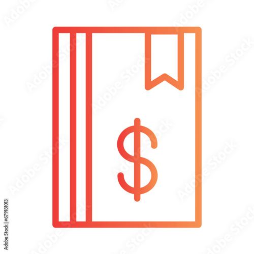 Book Cash Ledger Gradient Outline Icon