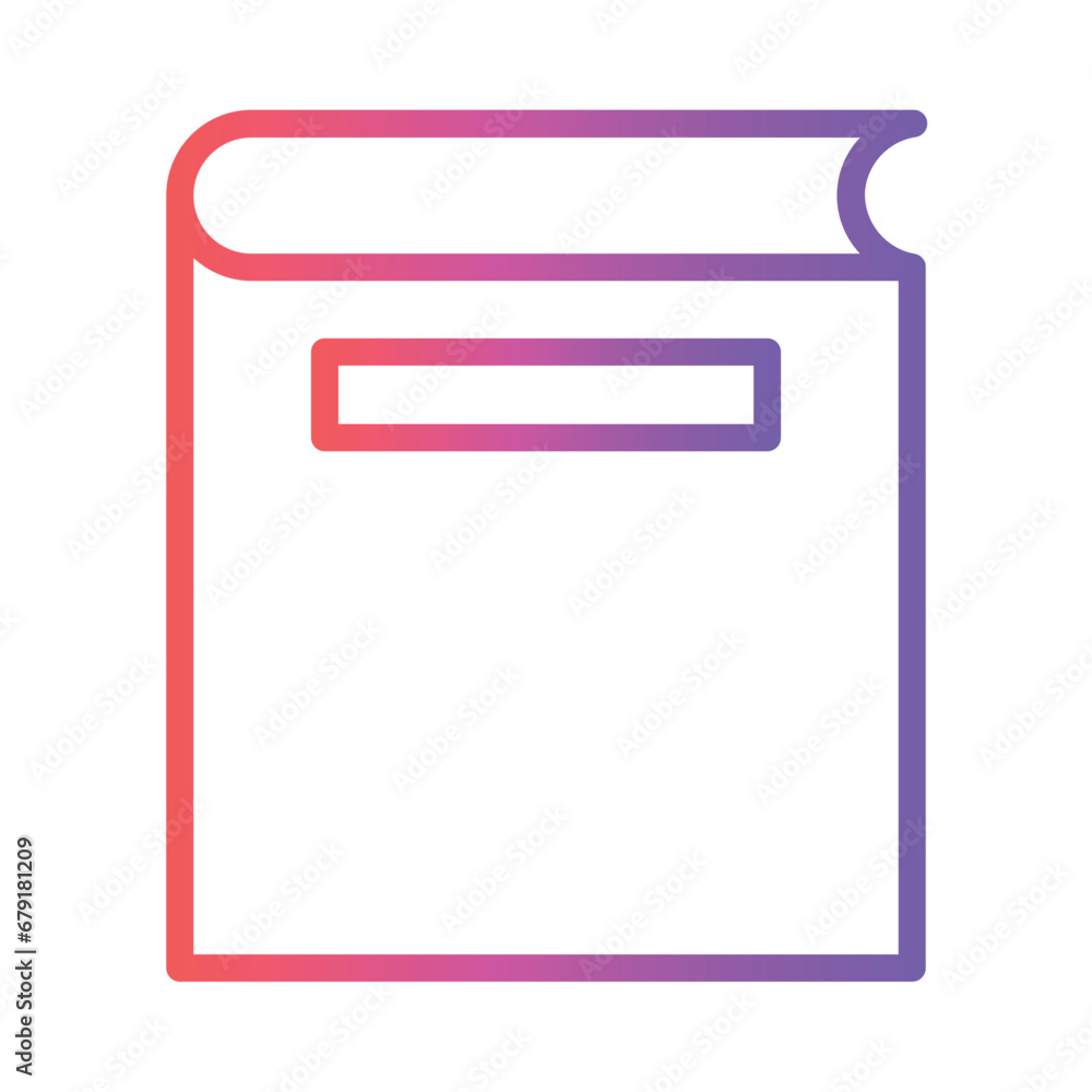 Book Education Library Gradient Outline Icon Book Education Library Gradient Outline Icon