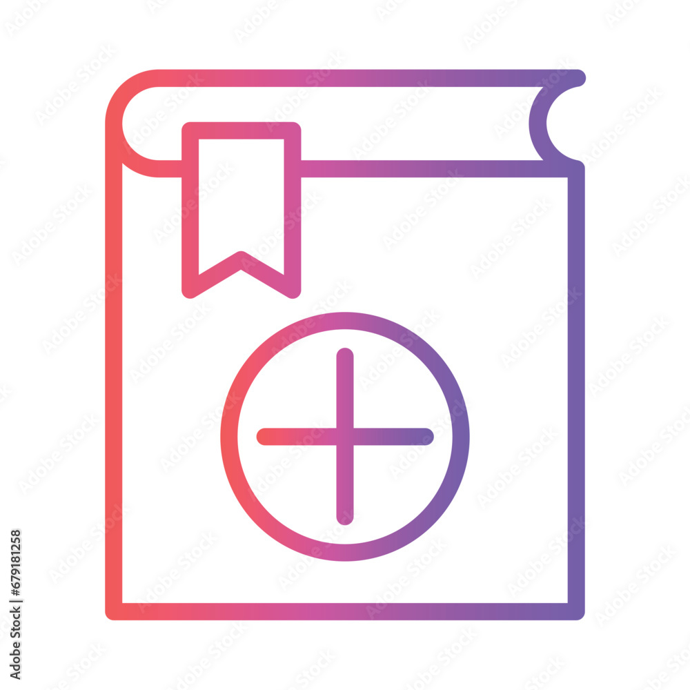Fototapeta premium Book Medical Virus Gradient Outline Icon