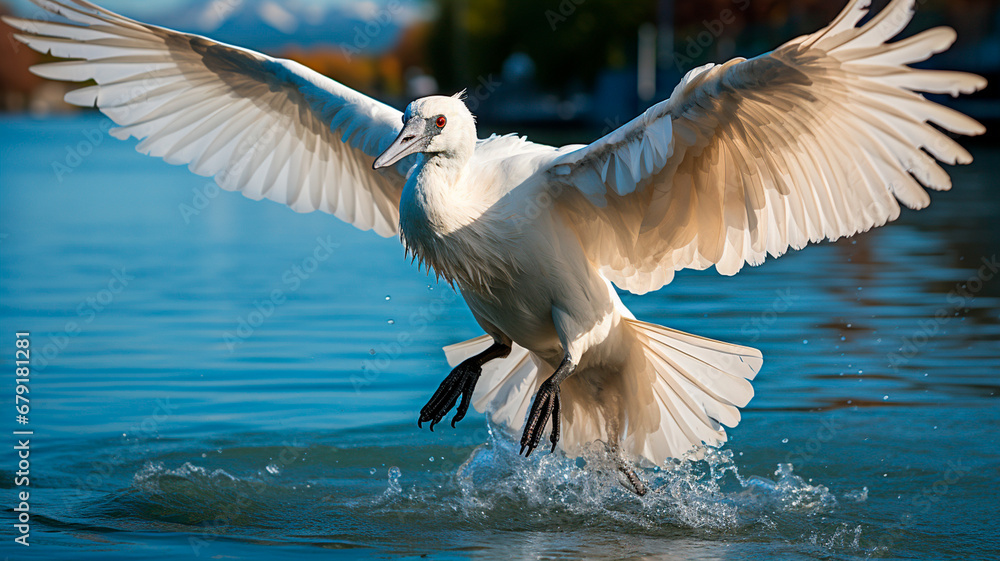 Obraz premium white swan on the lake
