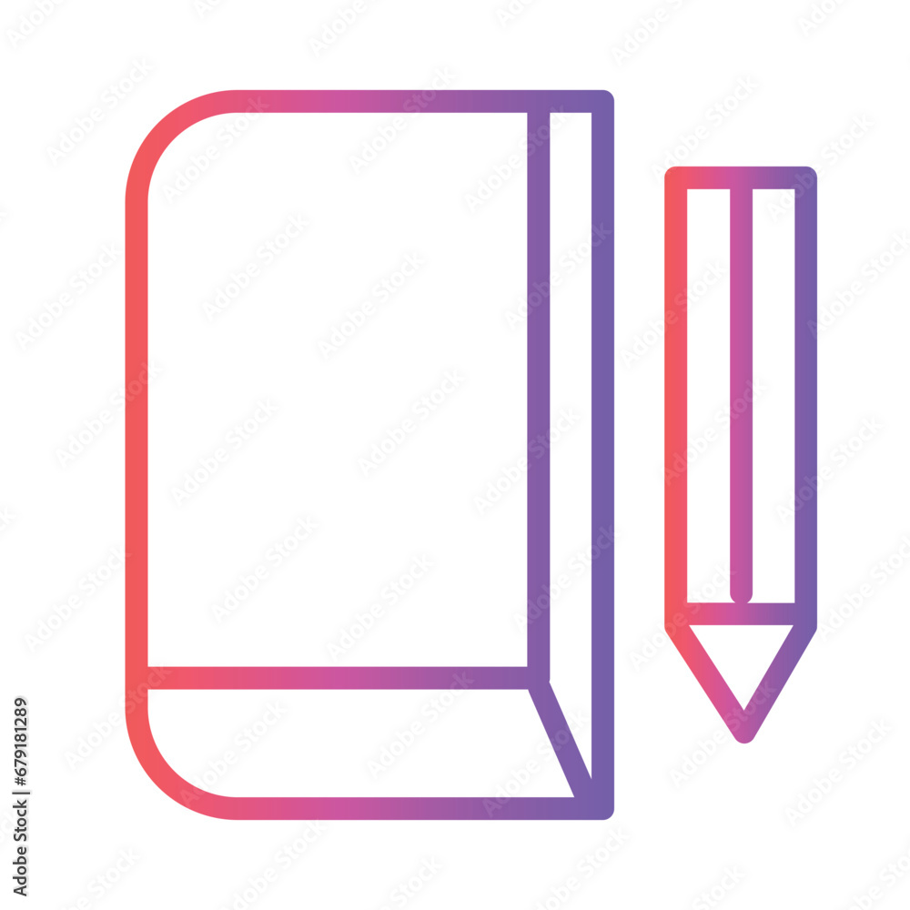 Document Pencil Study Gradient Outline Icon Document Pencil Study Gradient Outline Icon
