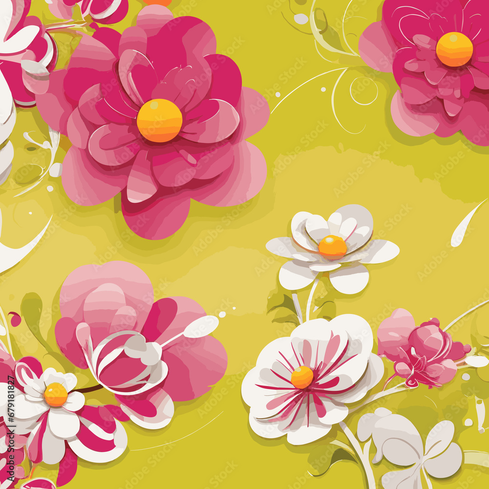Pink and white floral pattern, featuring delicate flowers in a beautiful arrangement. Pink and white floral pattern, featuring delicate flowers in a beautiful arrangement.