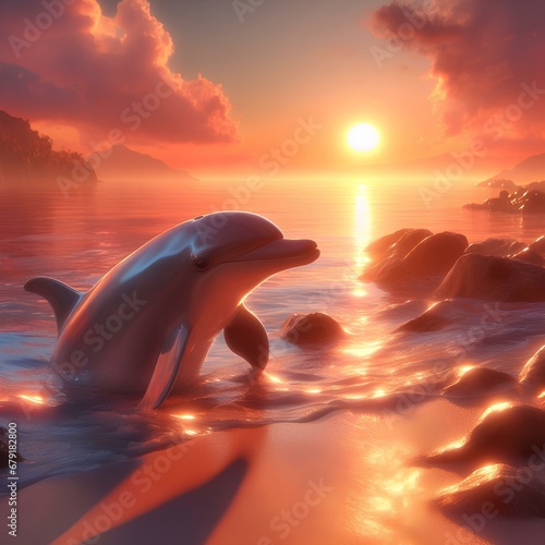 sunset over the sea, Generate AI