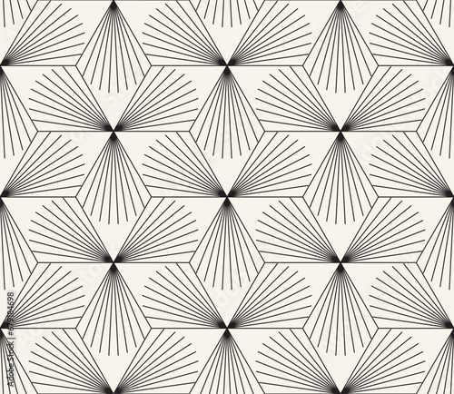 Vector seamless pattern. Repeating geometric elements. Stylish monochrome background design.