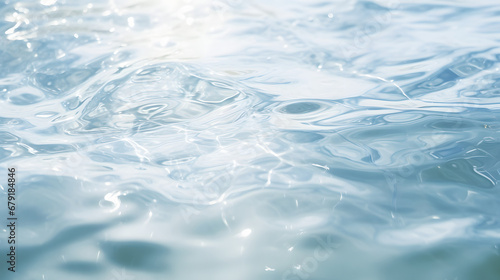 White water with ripples on the surface. Defocus blurred transparent white colored clear calm water surface texture with splashes. Water waves with shining pattern texture background. Generative Ai