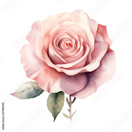 Painted Petals Watercolor Blush Rose Clipart, Watercolor floral border, blush pink roses clipart, dusty pink wedding clip art, watercolor flowers clipart, Dusty Rose Floral Clipart , generative ai
