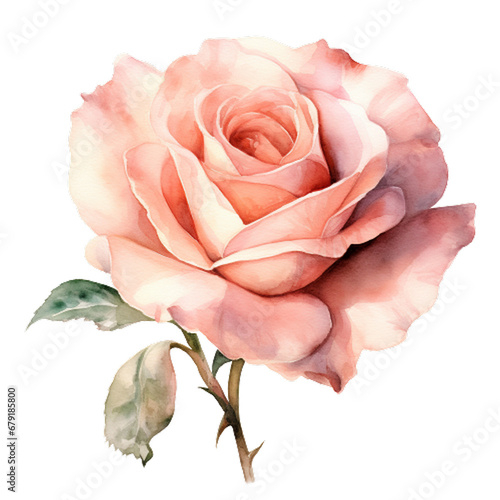 Painted Petals Watercolor Blush Rose Clipart, Watercolor floral border, blush pink roses clipart, dusty pink wedding clip art, watercolor flowers clipart, Dusty Rose Floral Clipart , generative ai
