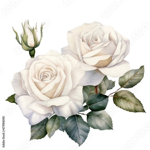 watercolor branch of white roses  and  white roses  white roses clipart for graphic resources