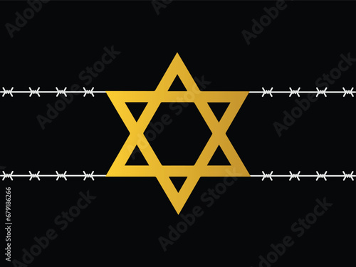 International Holocaust Remembrance Day vector. Star of David . January 27. Important day
