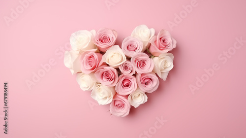 Heart of pink roses