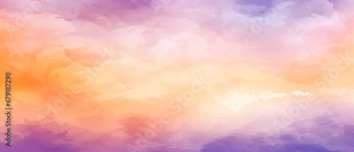 Abstract watercolor symphony in orange and purple shades