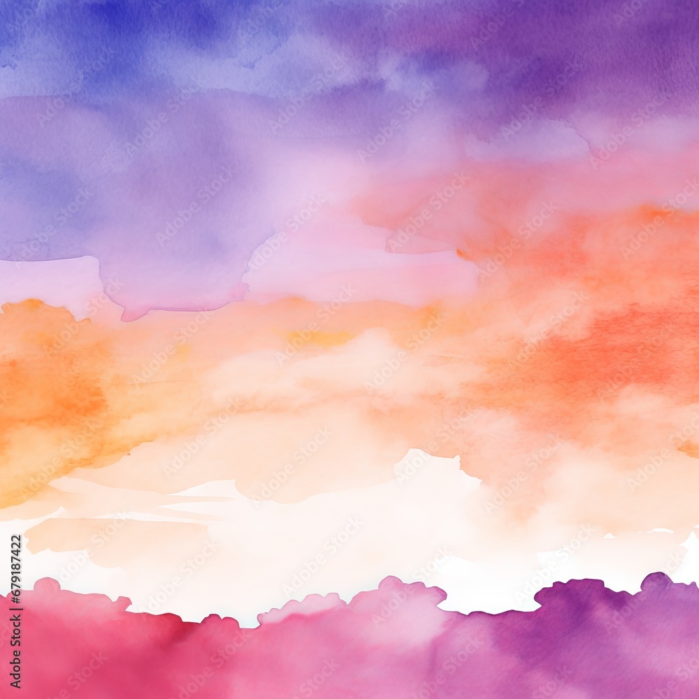 Obraz premium Abstract watercolor symphony in orange and purple shades