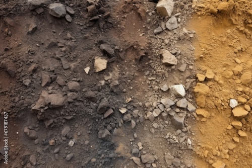 patch of volcanic sand in varying degrees of coarseness photo