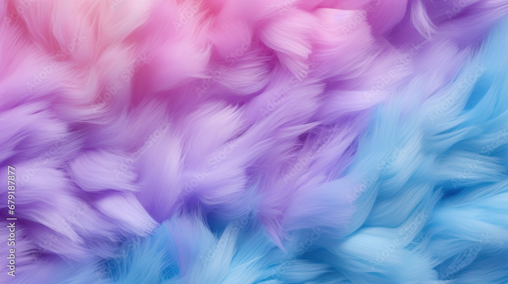 soft color rainbow Cotton candy on blurred background, holiday, colorful cotton candy in soft color for background, soft color sweet candyfloss, abstract blurred dessert texture