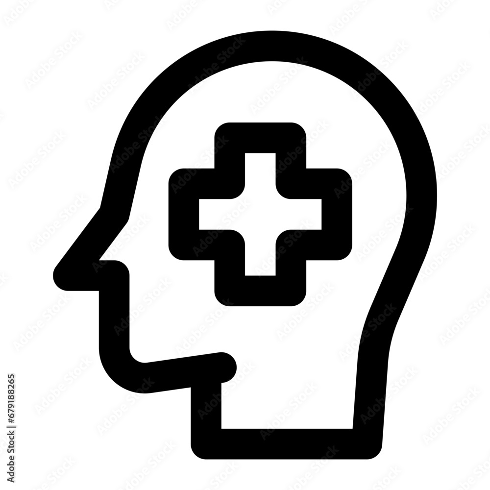 Mental health icon with outline style. Mental health icon with outline style.