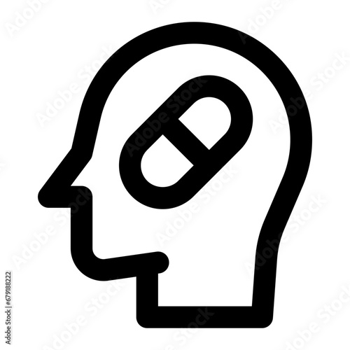 Antidepressant icon with outline style.