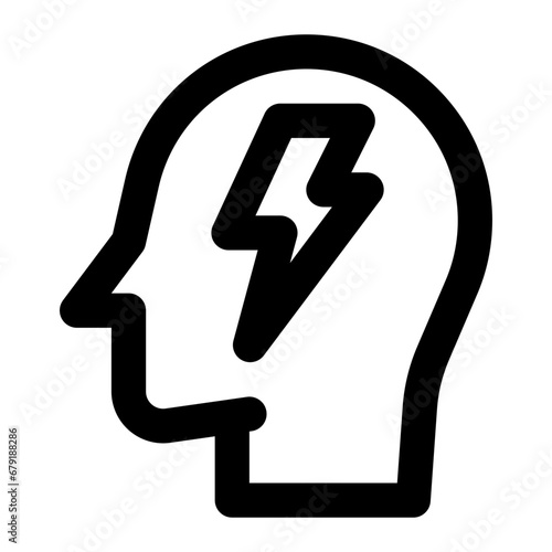 Stress icon with outline style.