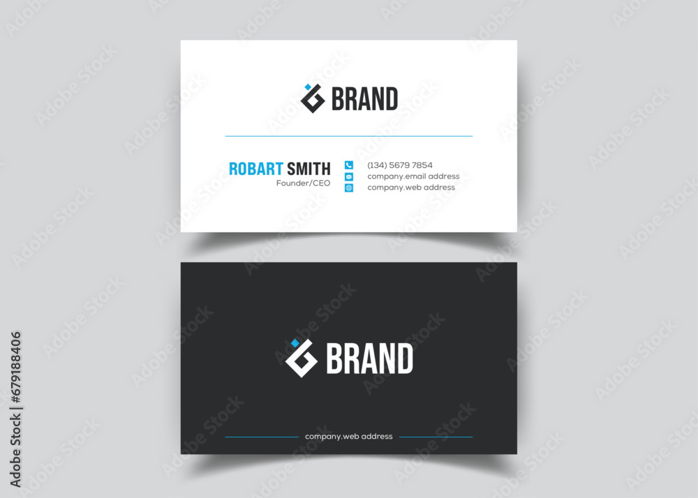 Modern Double-sided Business Card Template. Flat Design Vector Stationery Design, Colorful Card Modern Double-sided Business Card Template. Flat Design Vector Stationery Design, Colorful Card