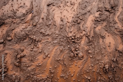 mud texture formed by a spilled bucket of water