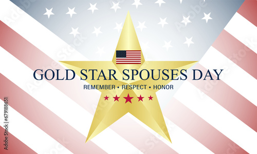 Happy Gold Star Spouses Day Background Vector Illustration