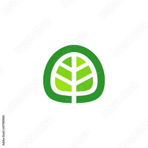 Simple and modern Green Leaf logo design 