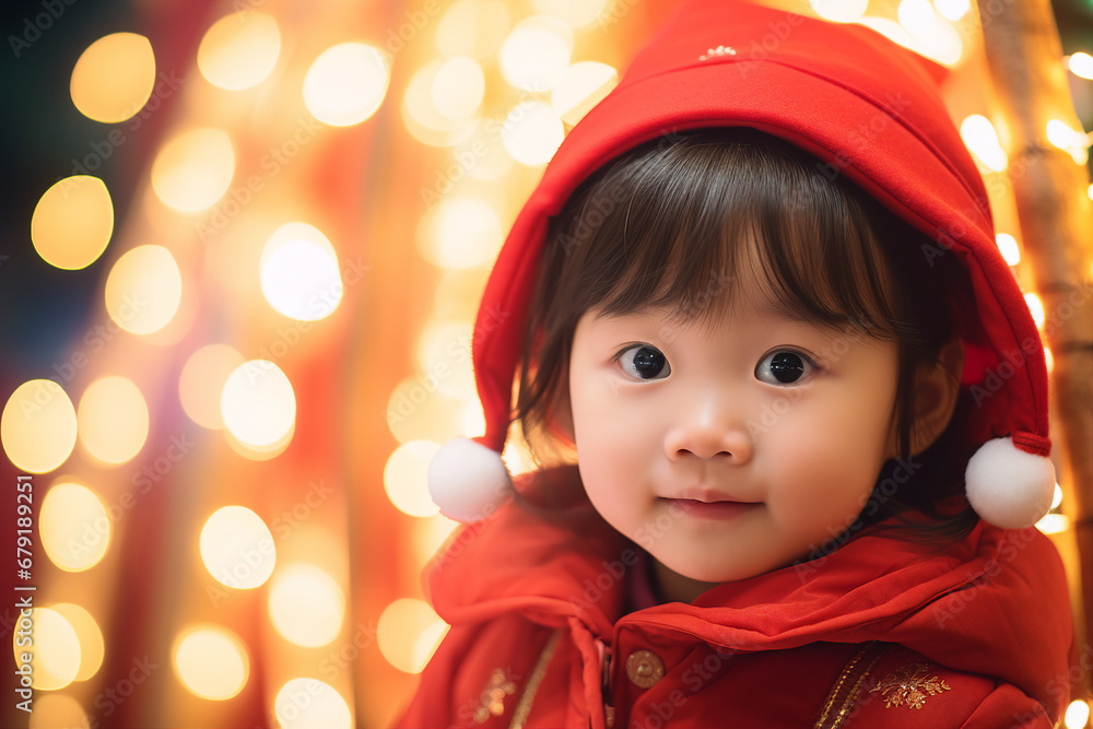 Generative AI portrait of small funny child believe in santa claus waiting christmas gifts presents Generative AI portrait of small funny child believe in santa claus waiting christmas gifts presents