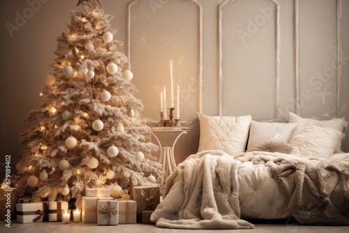 Christmas design interior in boho style