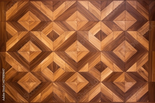 photograph of natural walnut parquet floor with knots
