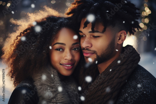 Made with Generative AI picture of adorable couple new year season celebrations portrait
