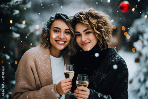 Made with Generative AI picture of adorable couple new year season celebrations portrait
