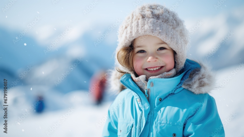 portrait of a little girl in winter portrait of a little girl in winter