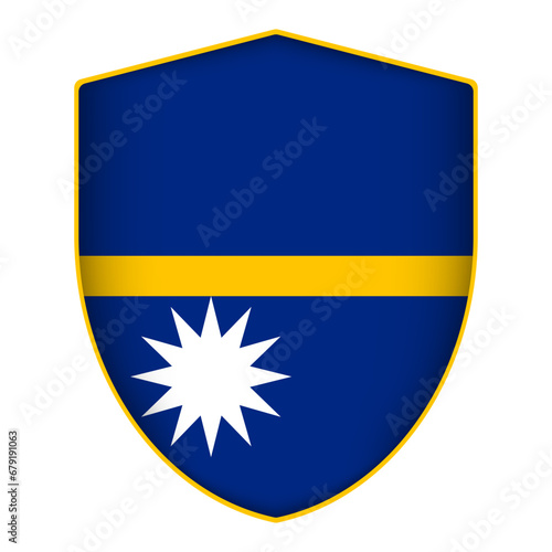 Free Download Nauru flag in shield shape. Vector illustration. - GFXLoad
