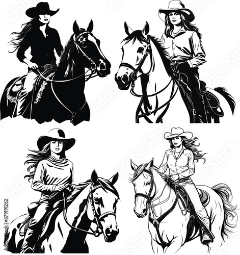 cowgirl riding horse 2