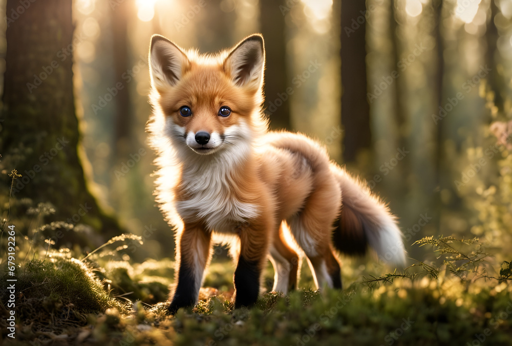 red fox in the grass