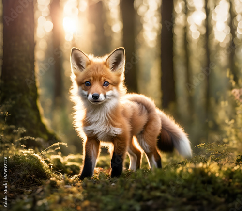 Obraz na płótnie red fox in the grass w salonie