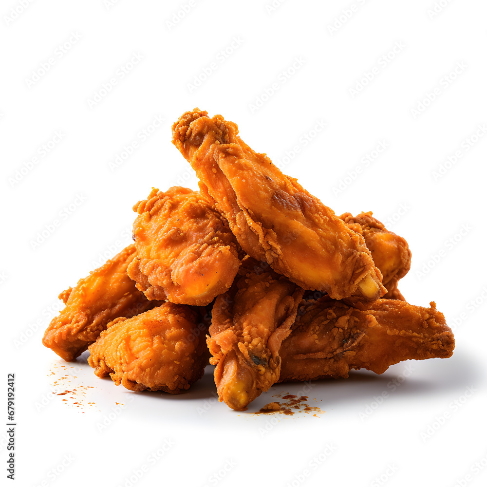 Chicken barbecue roasted isolated. Baked chicken wings isolated on white background Chicken barbecue roasted isolated. Baked chicken wings isolated on white background