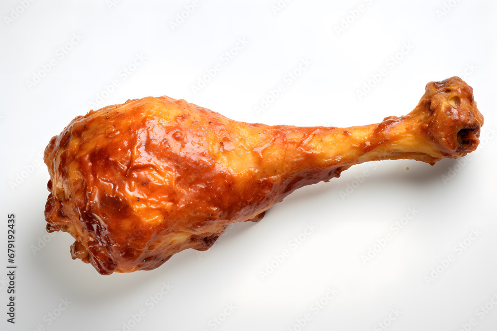 Chicken barbecue roasted isolated. Baked chicken wings isolated on white background Chicken barbecue roasted isolated. Baked chicken wings isolated on white background