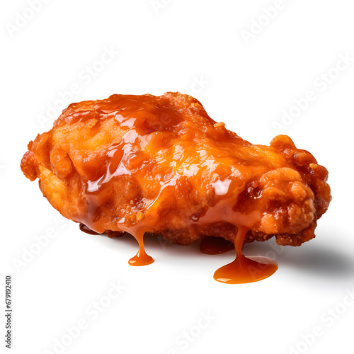 Chicken barbecue roasted isolated. Baked chicken wings isolated on white background