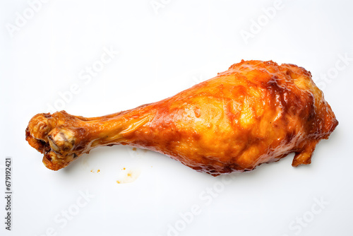 Chicken barbecue roasted isolated. Baked chicken wings isolated on white background