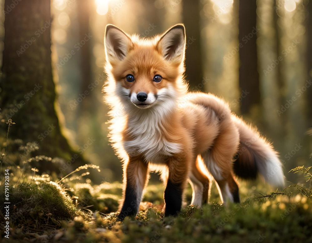 red fox in the grass
