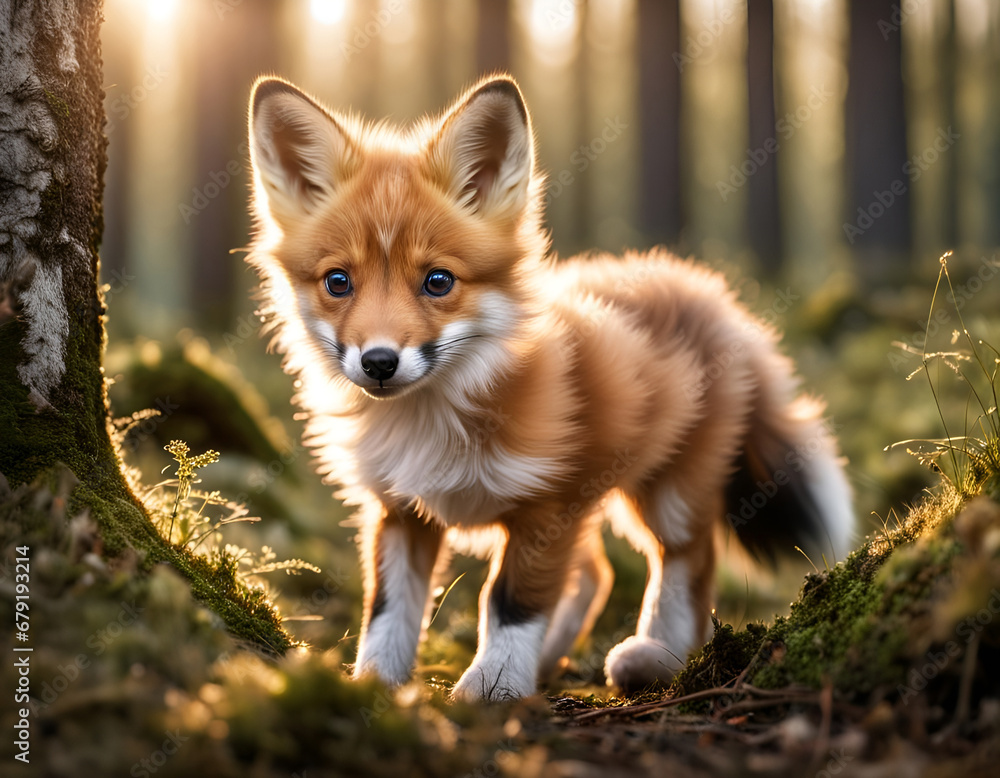 red fox in the field