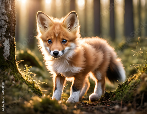 Obraz na płótnie red fox in the field w salonie