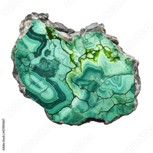 Variscite rock isolated on transparent background photo