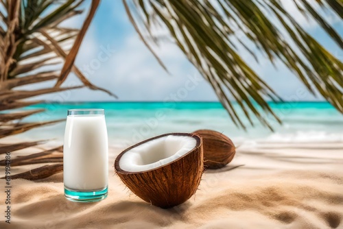 Wallpaper Mural coconut drink advertising , tropical beach Torontodigital.ca