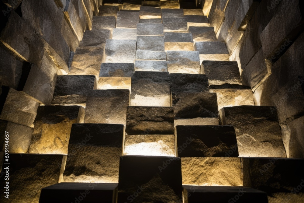 stacked marble stone wall under dim light stacked marble stone wall under dim light