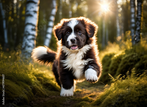 Obraz na płótnie puppy in forest w salonie
